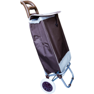 Carucior de piata pliabil, din material textil, cadru din aluminiu, maro, 93x33x19 CM